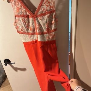 Adelyn Rae Nordstrom Sleeveless Jumpsuit Orange L NWT